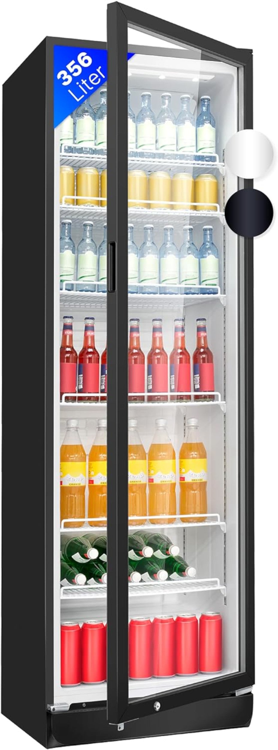 BOMANN KSG 7351 Schwarz Glastür-Kühlschrank / 347 Liter / Für den gewerblichen Gebrauch