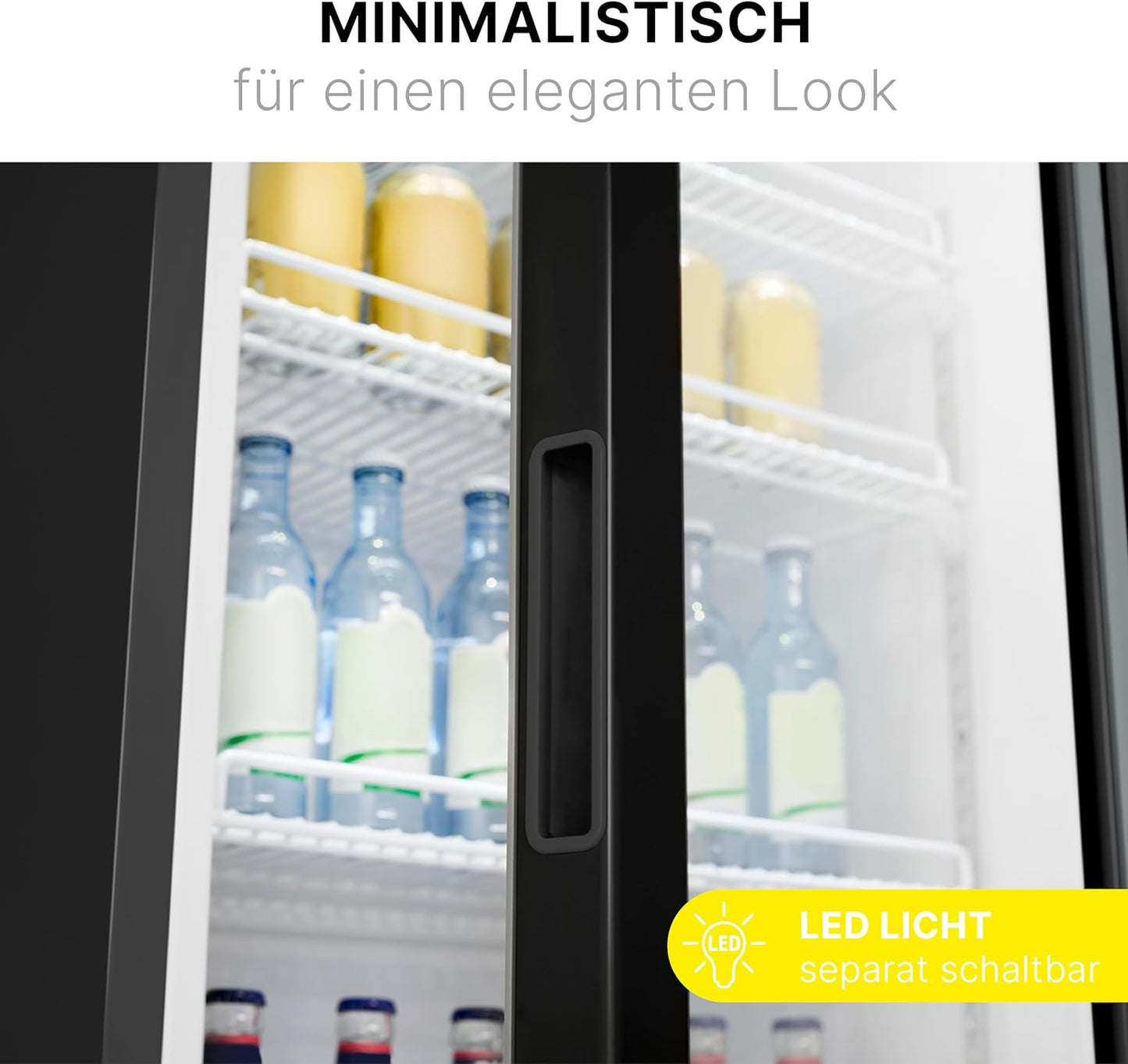 BOMANN KSG 7351 Schwarz Glastür-Kühlschrank / 347 Liter / Für den gewerblichen Gebrauch