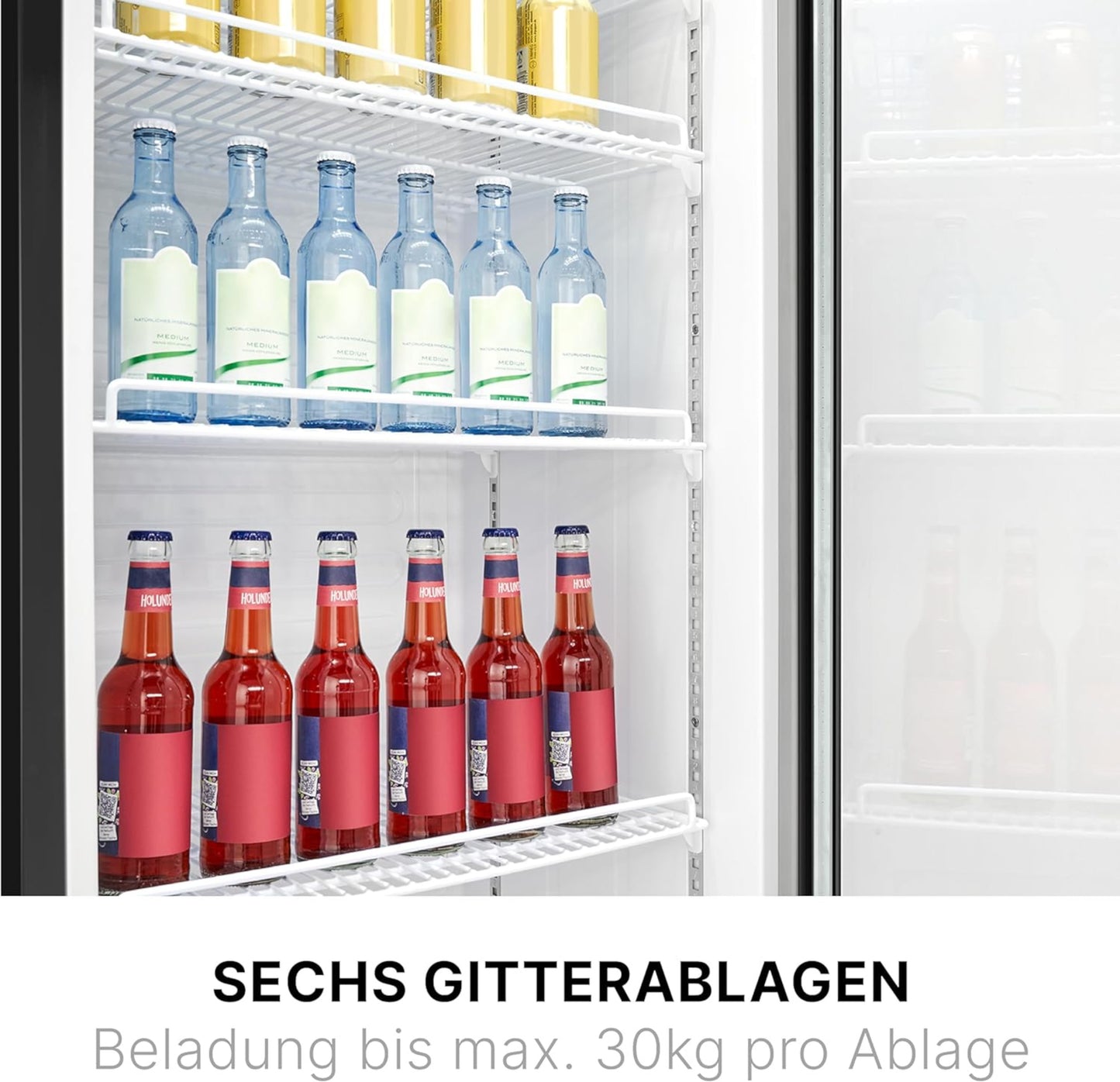 BOMANN KSG 7351 Schwarz Glastür-Kühlschrank / 347 Liter / Für den gewerblichen Gebrauch