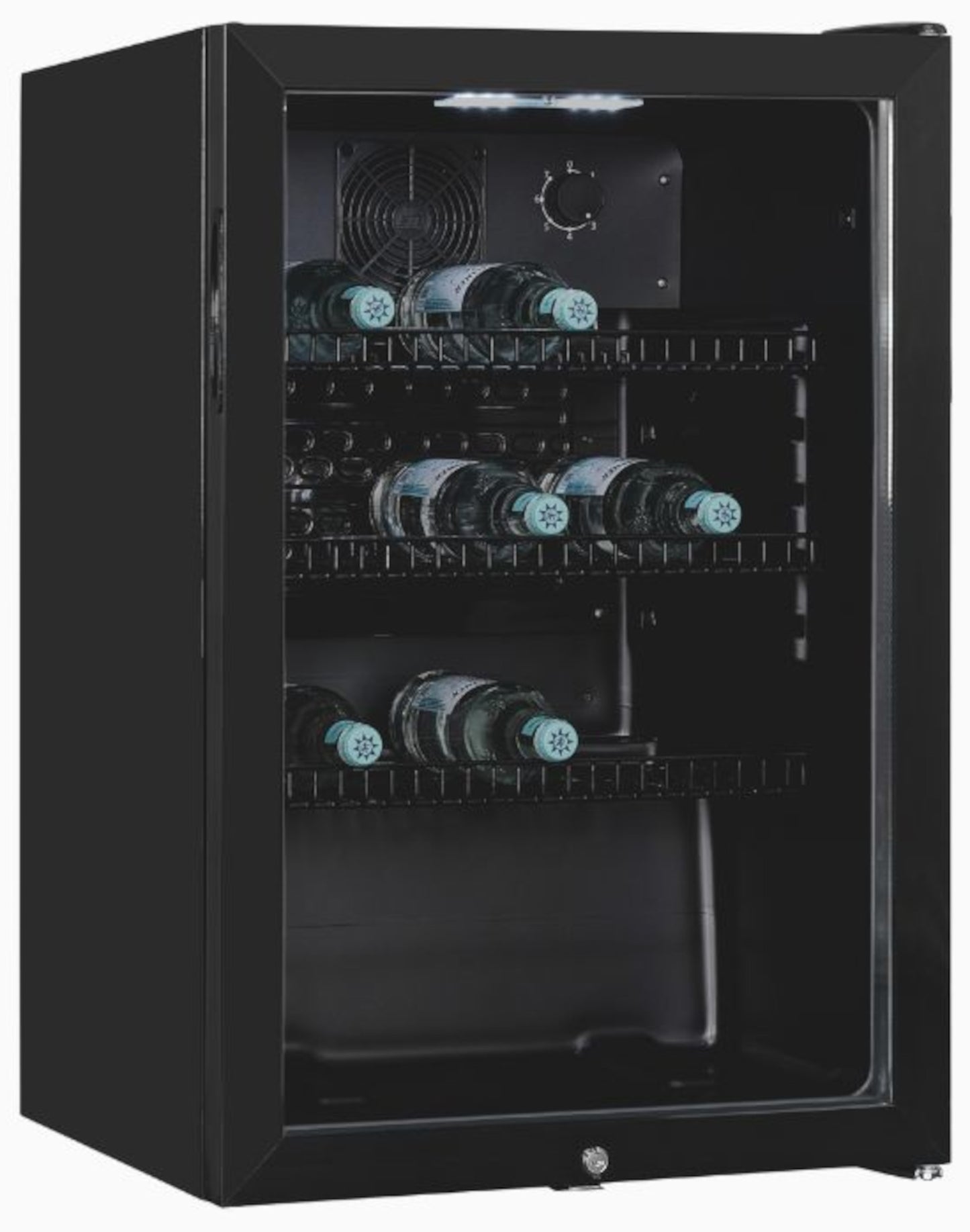 EXQUISIT GKS120-GT-160C Glastür-Kühlschrank / Getränkekühlschrank / EEK:C / Schwarz