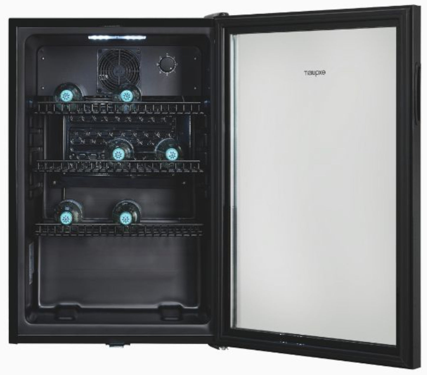 EXQUISIT GKS120-GT-160C Glastür-Kühlschrank / Getränkekühlschrank / EEK:C / Schwarz