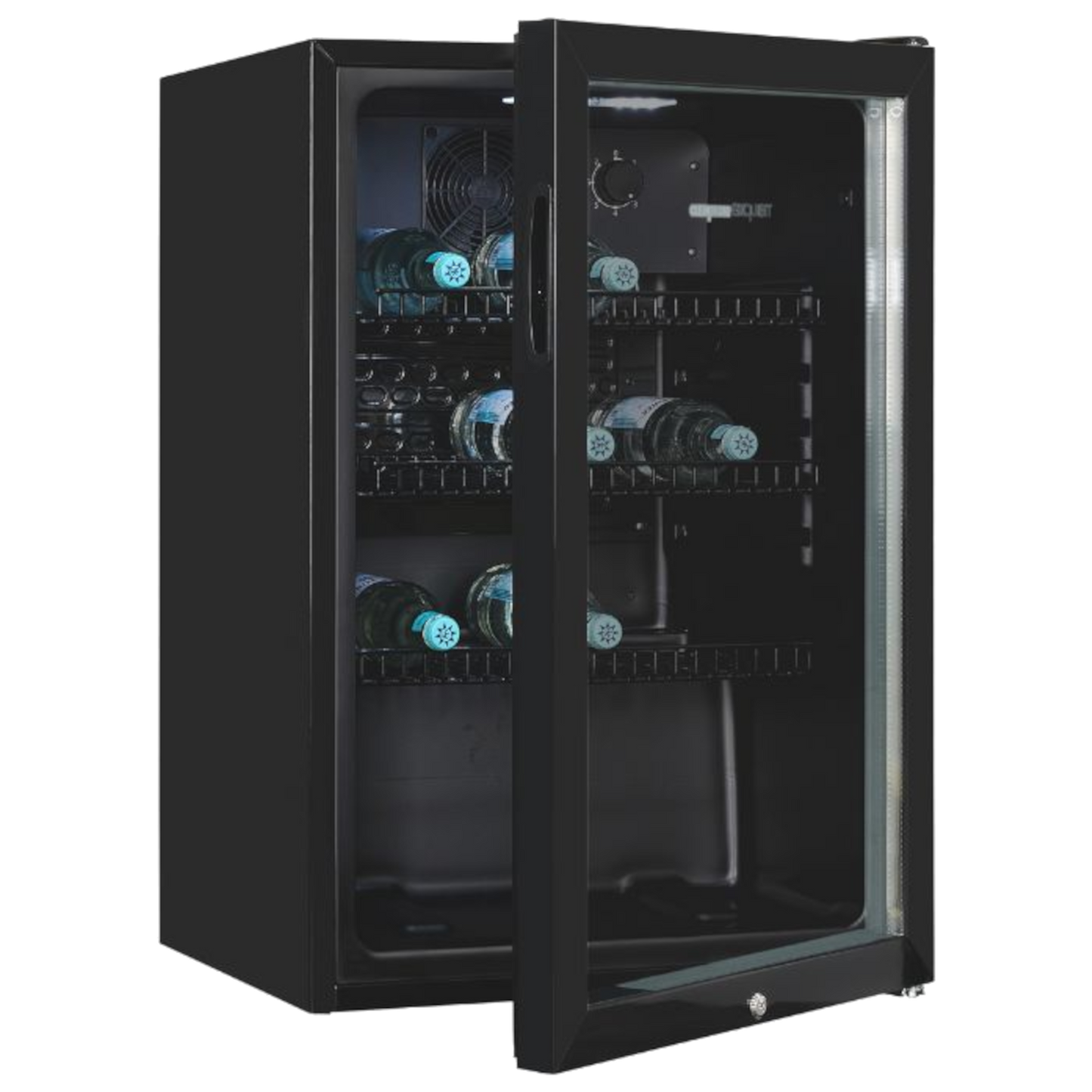EXQUISIT GKS120-GT-160C Glastür-Kühlschrank / Getränkekühlschrank / EEK:C / Schwarz