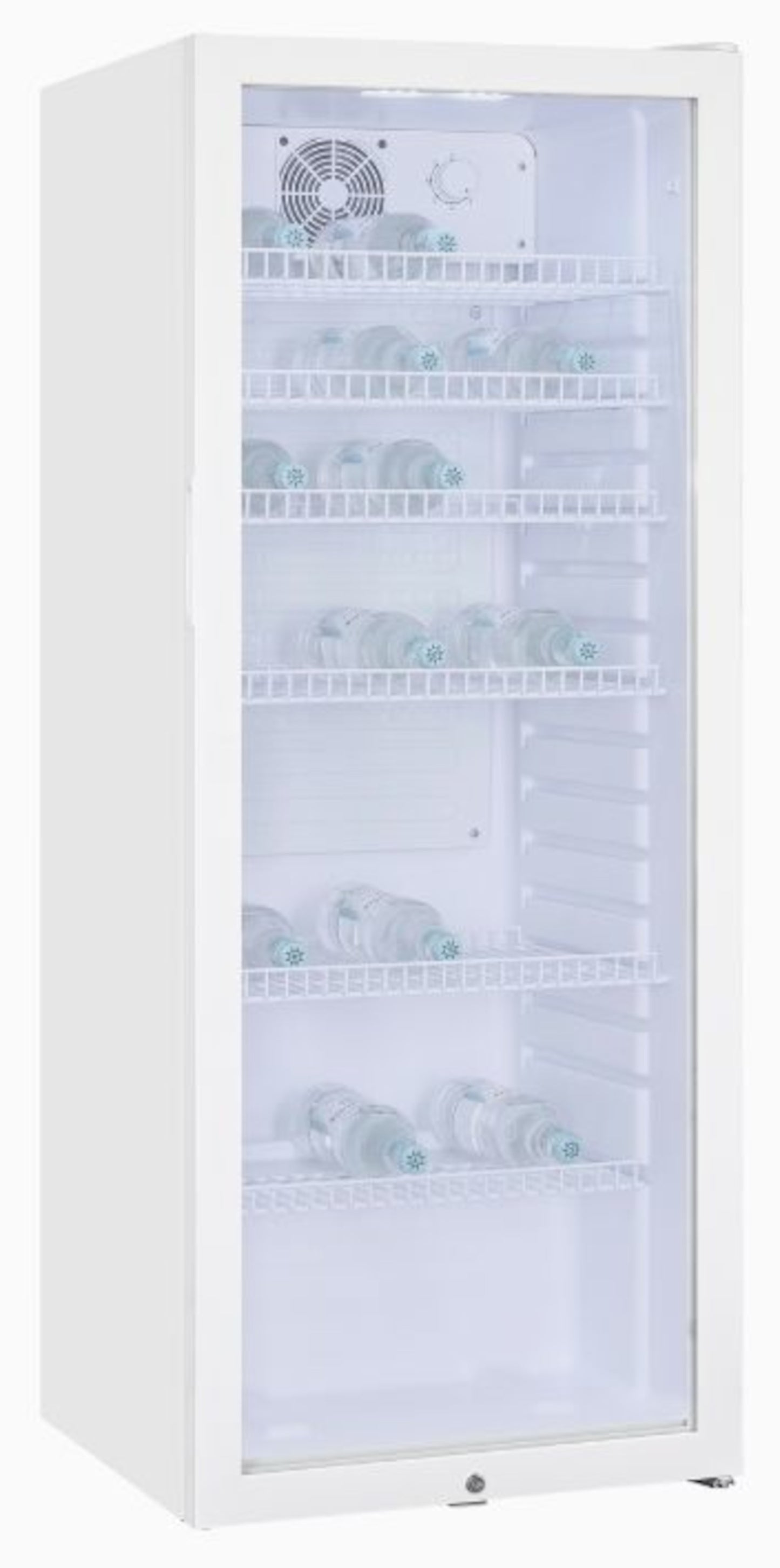 EXQUISIT GKS240-GT-160C Glastür-Kühlschrank / Getränkekühlschrank / EEK:C / Weiß - LED-TV-SHOP