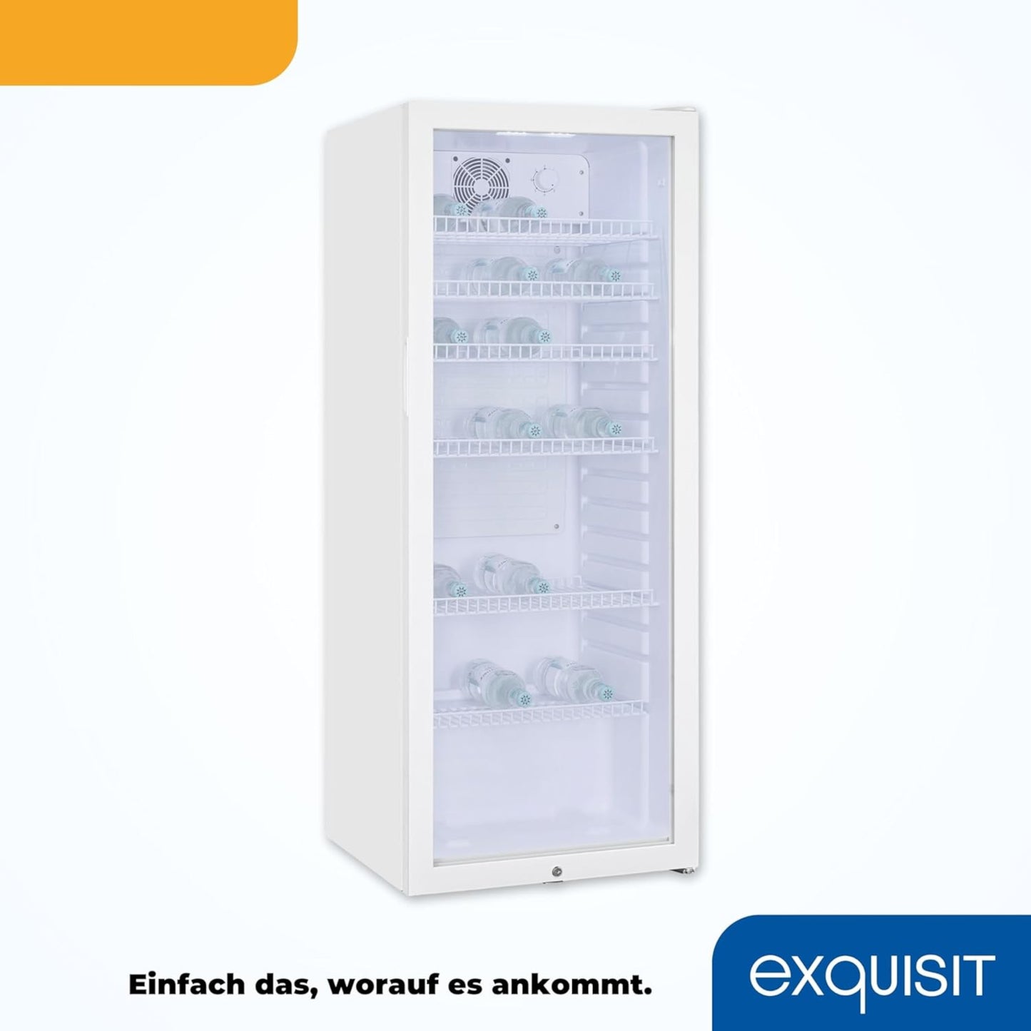 EXQUISIT GKS240-GT-160C Glastür-Kühlschrank / Getränkekühlschrank / EEK:C / Weiß - LED-TV-SHOP