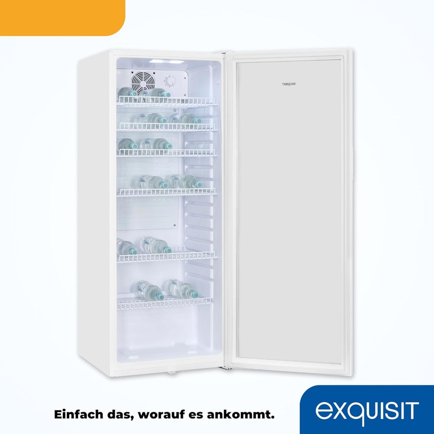 EXQUISIT GKS240-GT-160C Glastür-Kühlschrank / Getränkekühlschrank / EEK:C / Weiß - LED-TV-SHOP