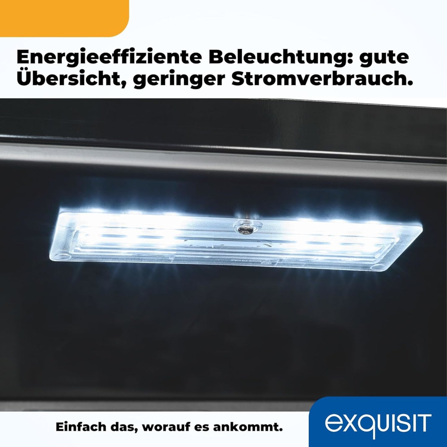 EXQUISIT GKS240-GT-160C Glastür-Kühlschrank / Getränkekühlschrank / EEK:C / Schwarz