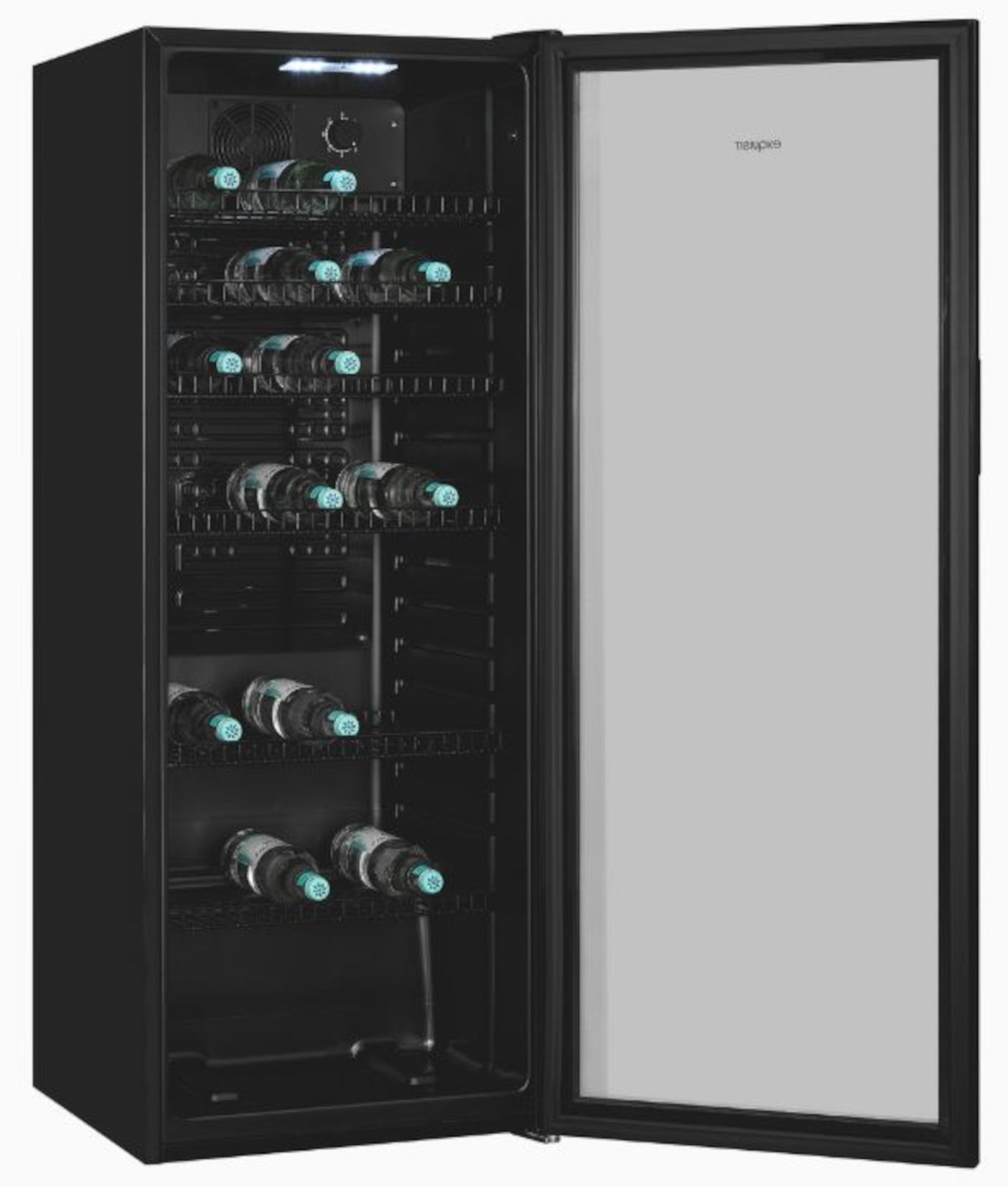 EXQUISIT GKS240-GT-160C Glastür-Kühlschrank / Getränkekühlschrank / EEK:C / Schwarz