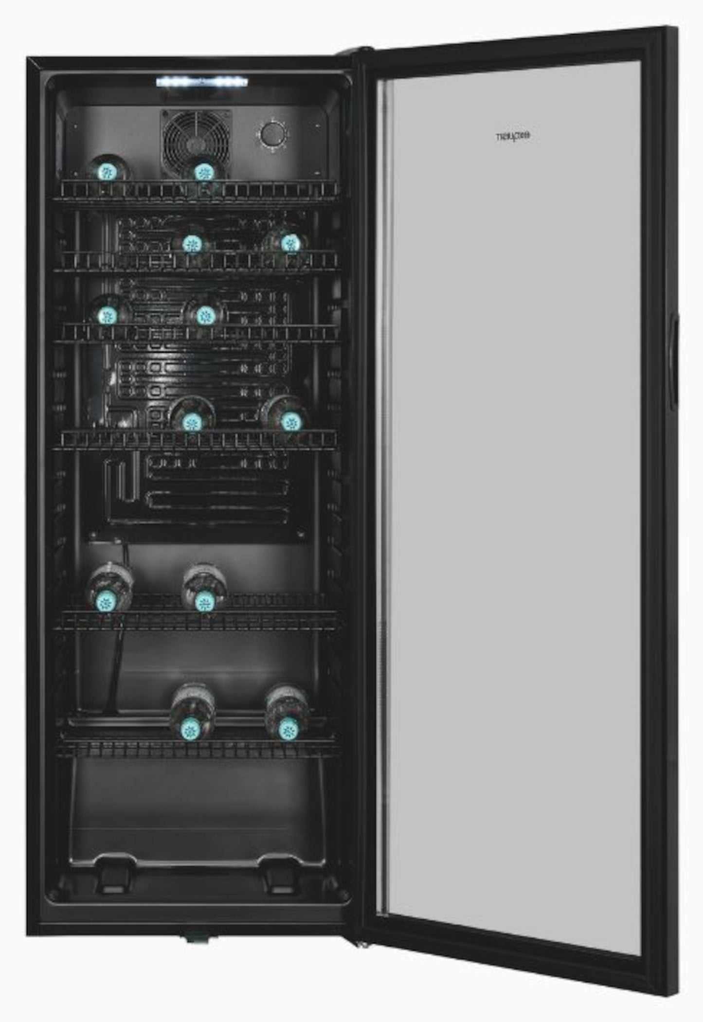 EXQUISIT GKS240-GT-160C Glastür-Kühlschrank / Getränkekühlschrank / EEK:C / Schwarz