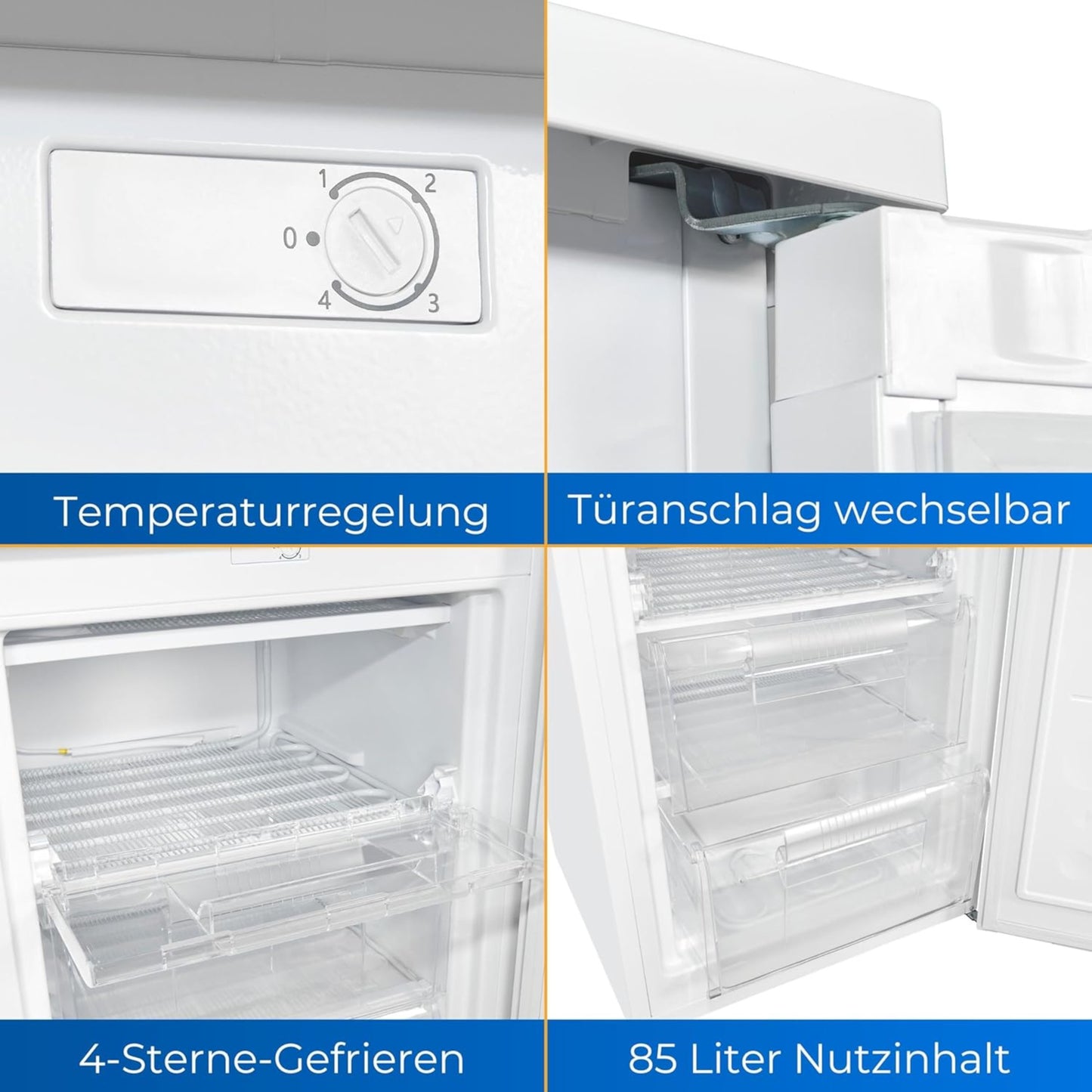 EXQUISIT GS81-051C weiß Gefrierschrank / EEK: C / 85 Liter