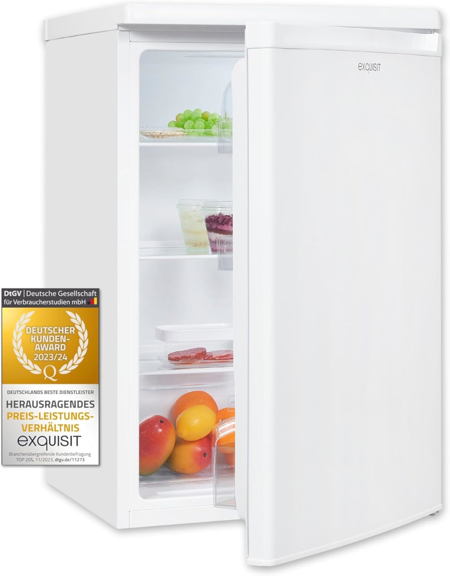 EXQUISIT KS16-V-040E weiss Vollraum-Kühlschrank / EEK: E / 127 Liter