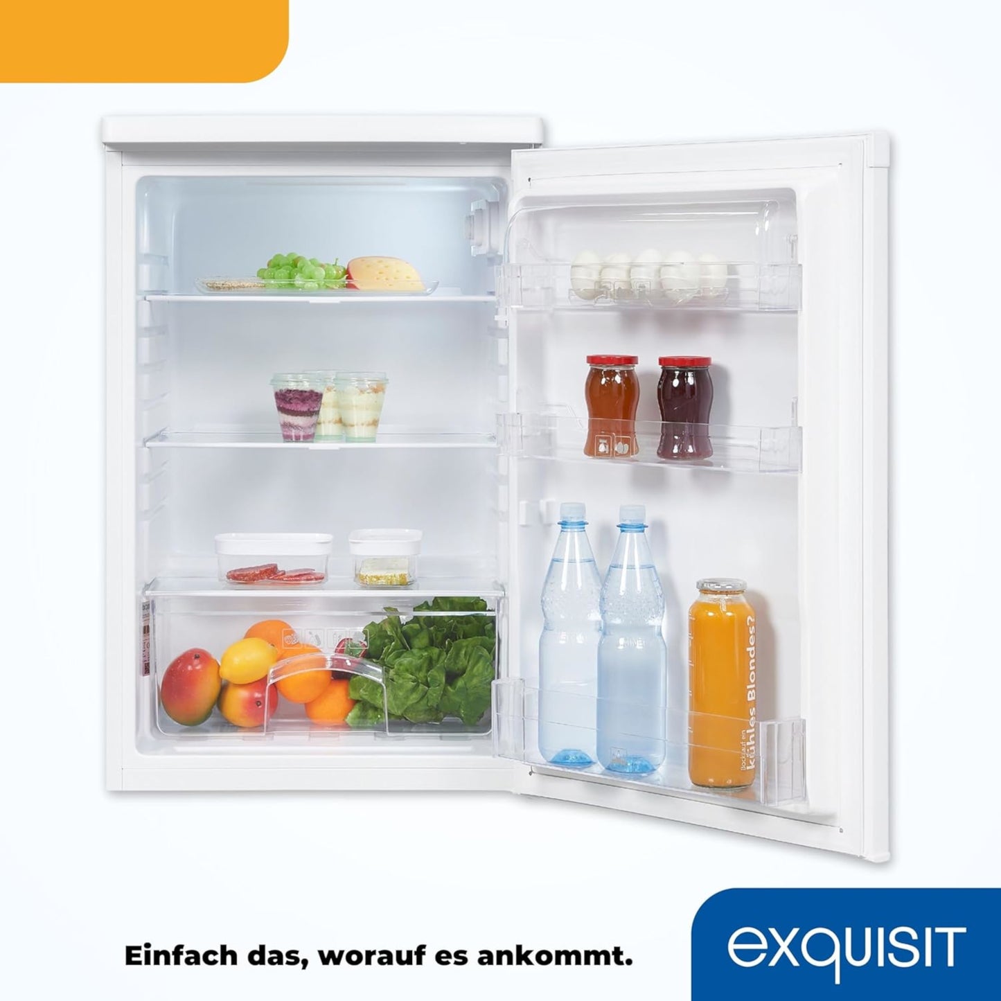 EXQUISIT KS16-V-040E weiss Vollraum-Kühlschrank / EEK: E / 127 Liter