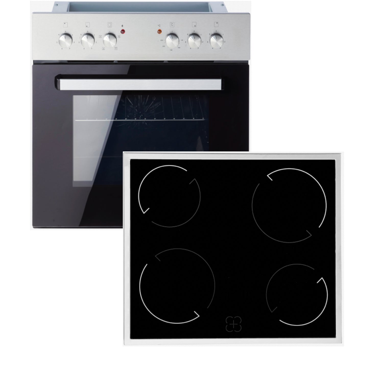 PKM BIC4 GKRU-IX-2 Einbauherd Set / EEK: A / Edelstahl / Glaskeramik - LED-TV-SHOP