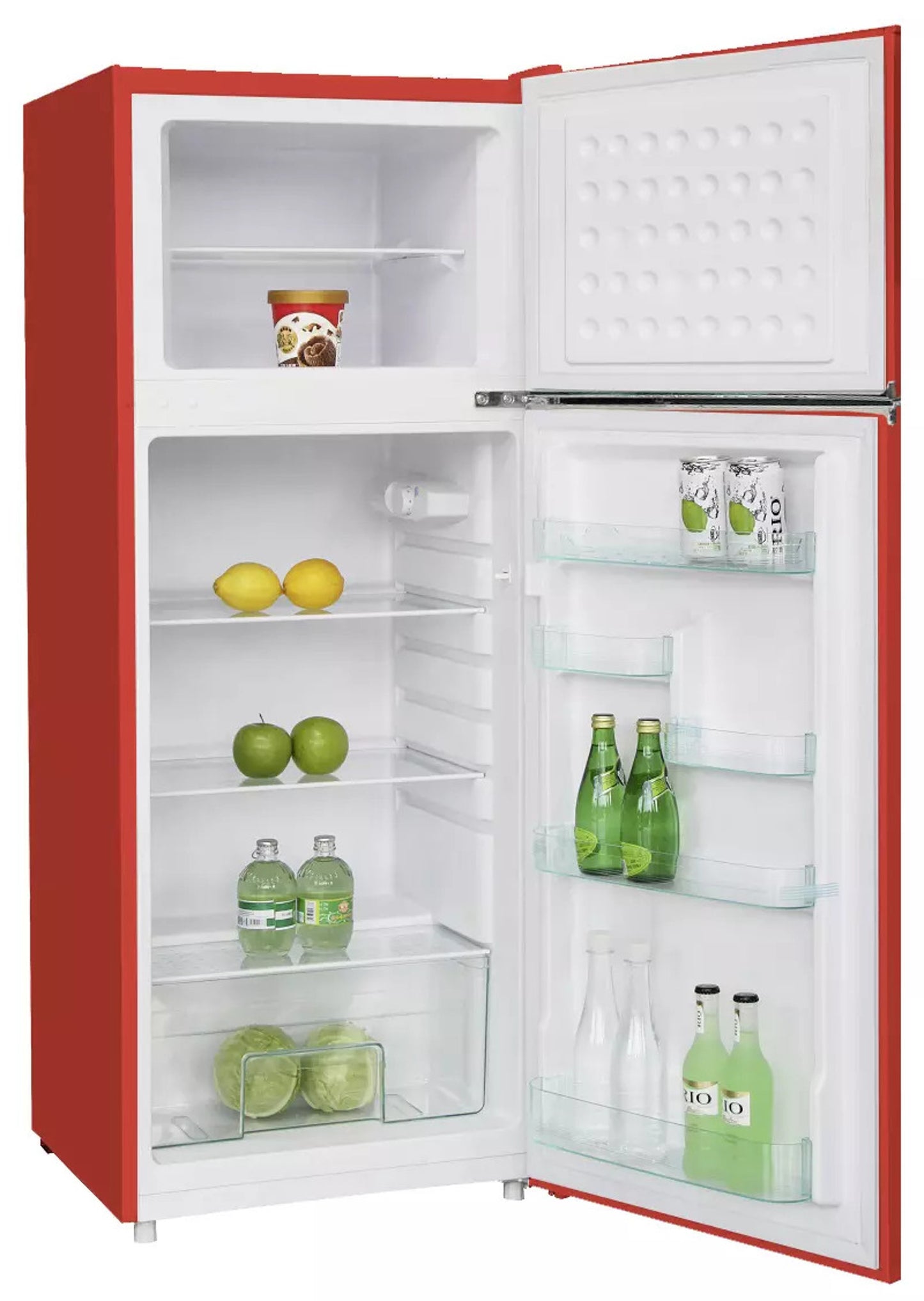 PKM GK210-2 FR Kühlschrank mit Gefrierfach / Rot / EEK: E / 206 Liter