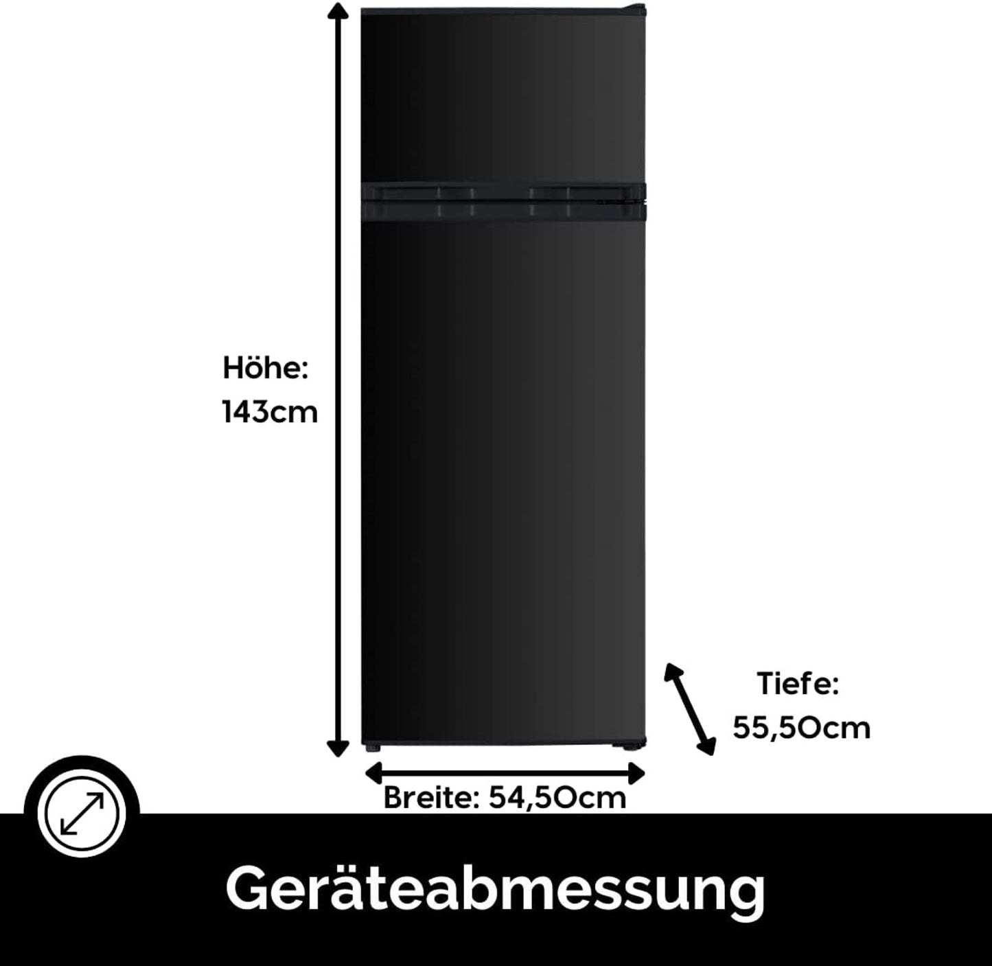 PKM GK212 B Kühlschrank mit Gefrierfach / Schwarz / EEK: E / 206 Liter - LED-TV-SHOP