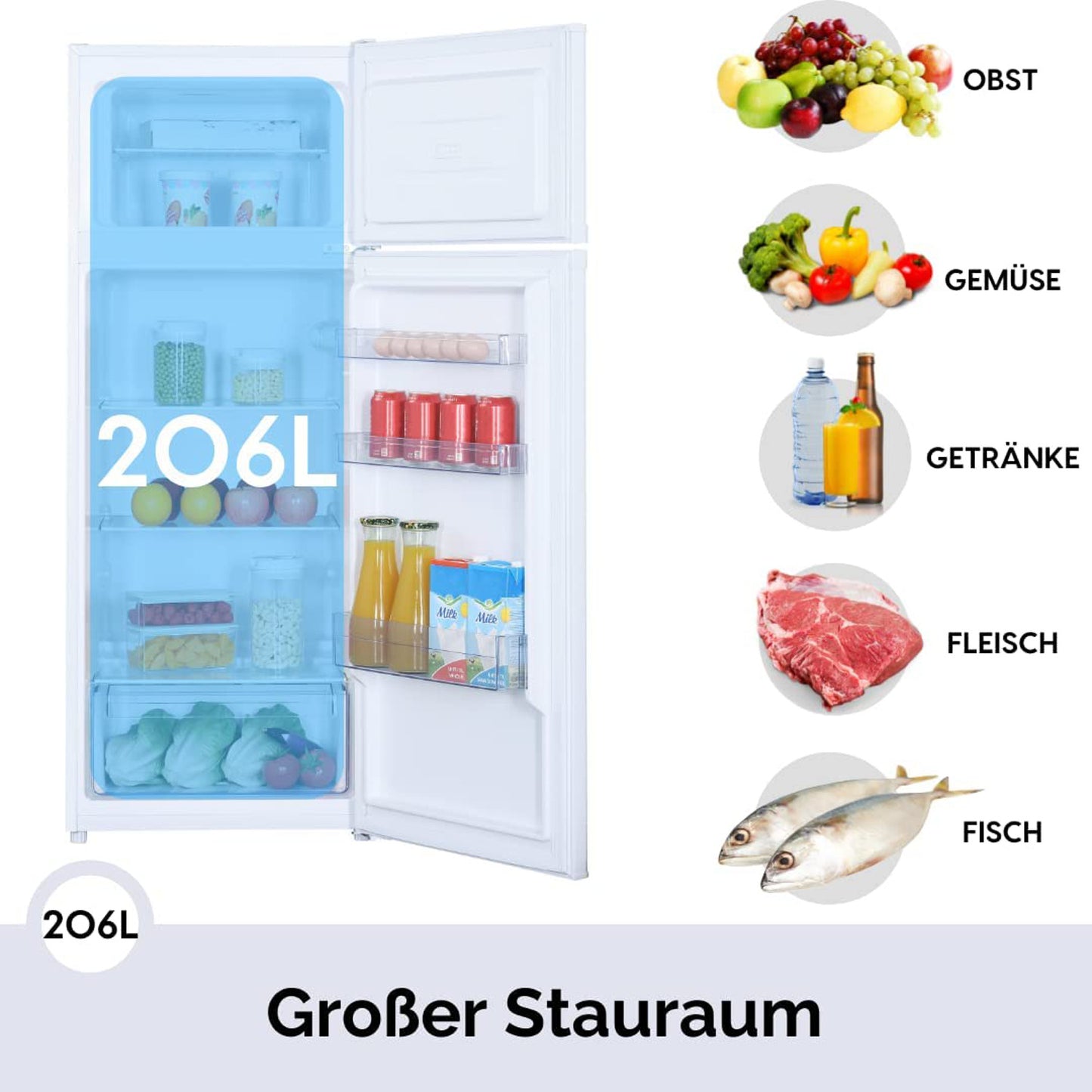 PKM GK212 W Kühlschrank mit Gefrierfach / Weiß / EEK: E / 206 Liter