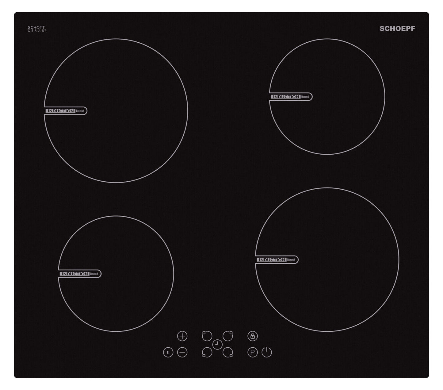 SCHOEPF 90.CTFIV Induktionskochfeld / Glaskeramik Kochfeld / Autark / Induktion - LED-TV-SHOP