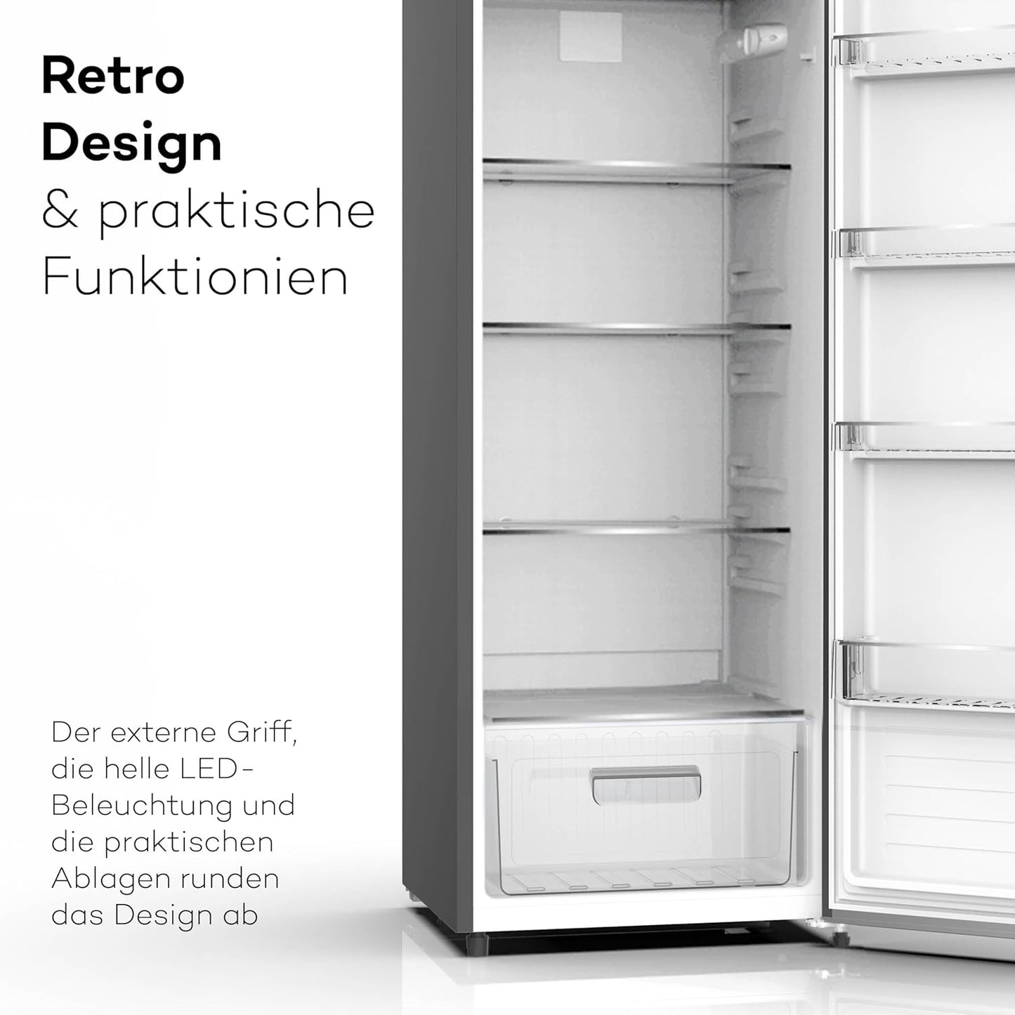 SCHOEPF RKS245B Vollraum-Kühlschrank Retro / EEK: E / Schwarz / 238 Liter
