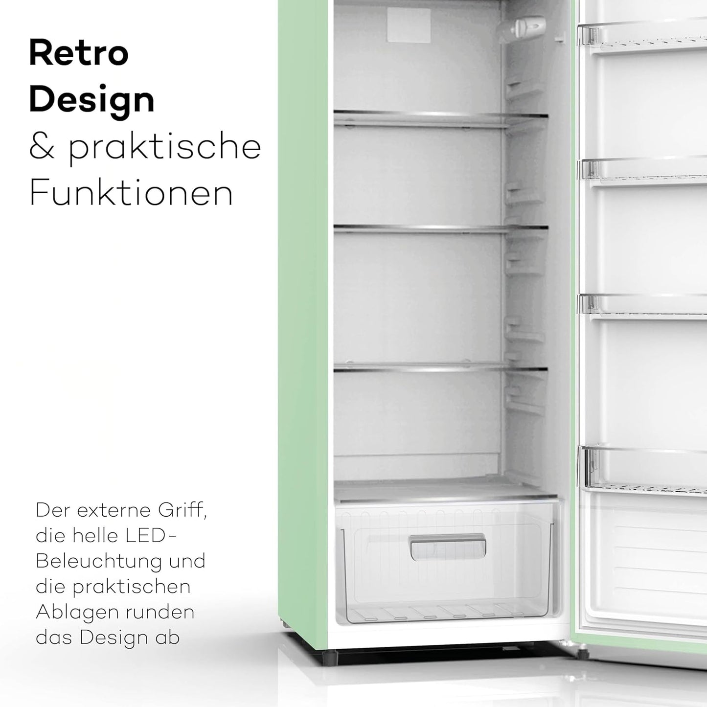 SCHOEPF RKS245SG Vollraum-Kühlschrank Retro / EEK: E / Grün / 238 Liter - LED-TV-SHOP
