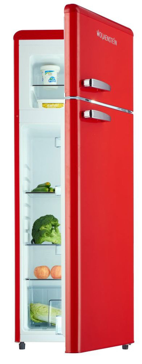 WOLKENSTEIN GK212.4RT FR Retro Kühlschrank mit Gefrierfach / Rot / EEK: E / 211 Liter - LED-TV-SHOP