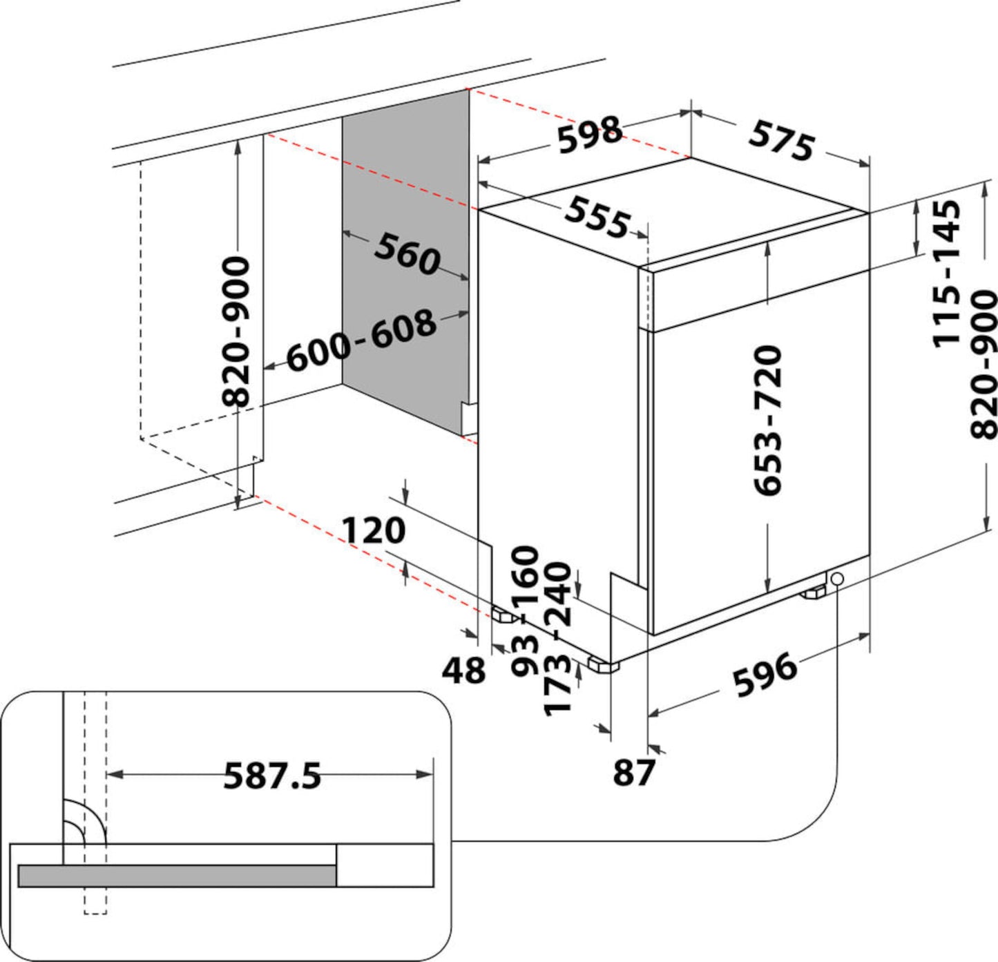 BAUKNECHT B0B D651A X Geschirrspüler / EEK: B / 14 MG / Integrierbar / 60 cm