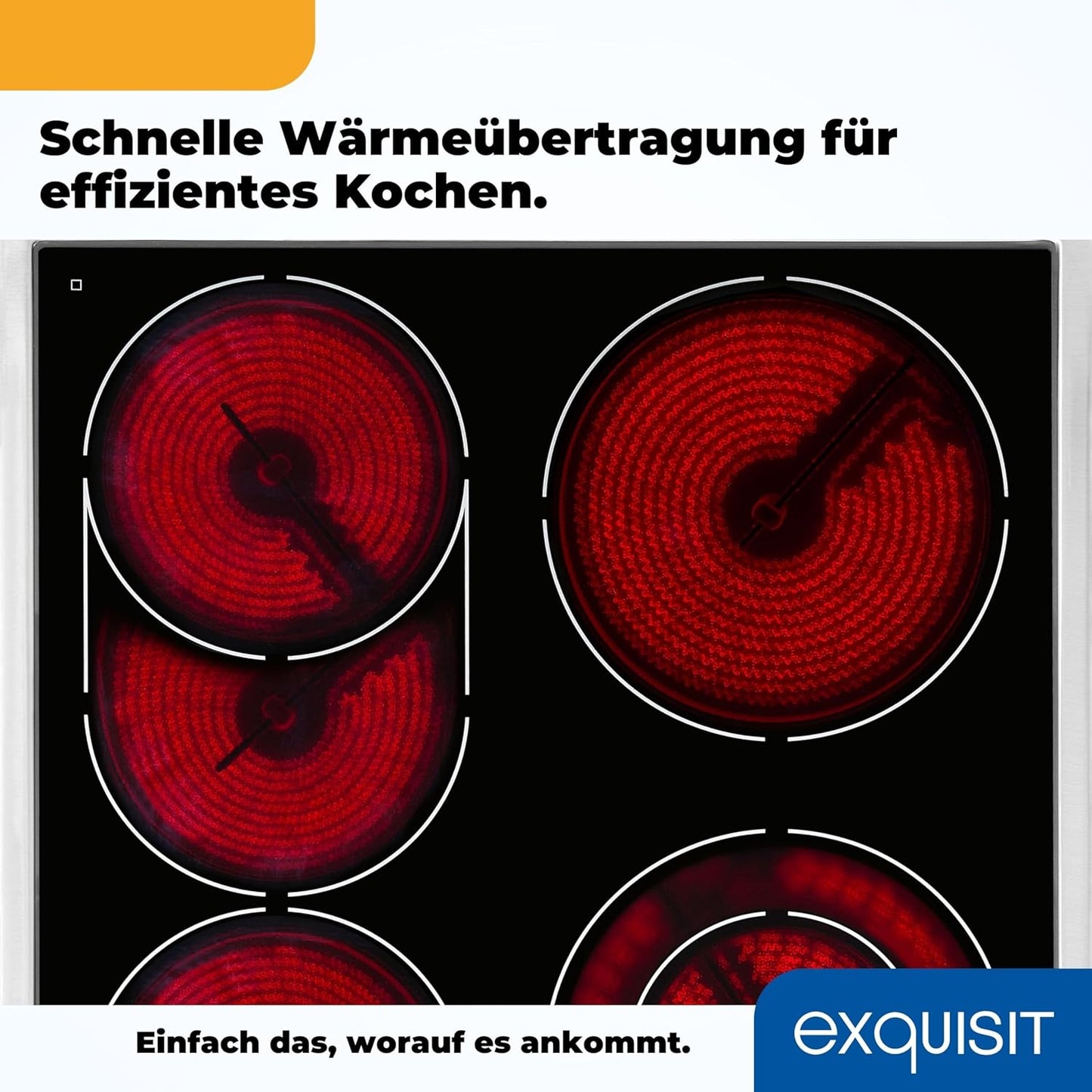 EXQUISIT ECM 5-4.1 BZ Inox Elektro Standherd / EEK: A / 4 Kochstellen / Glaskeramik