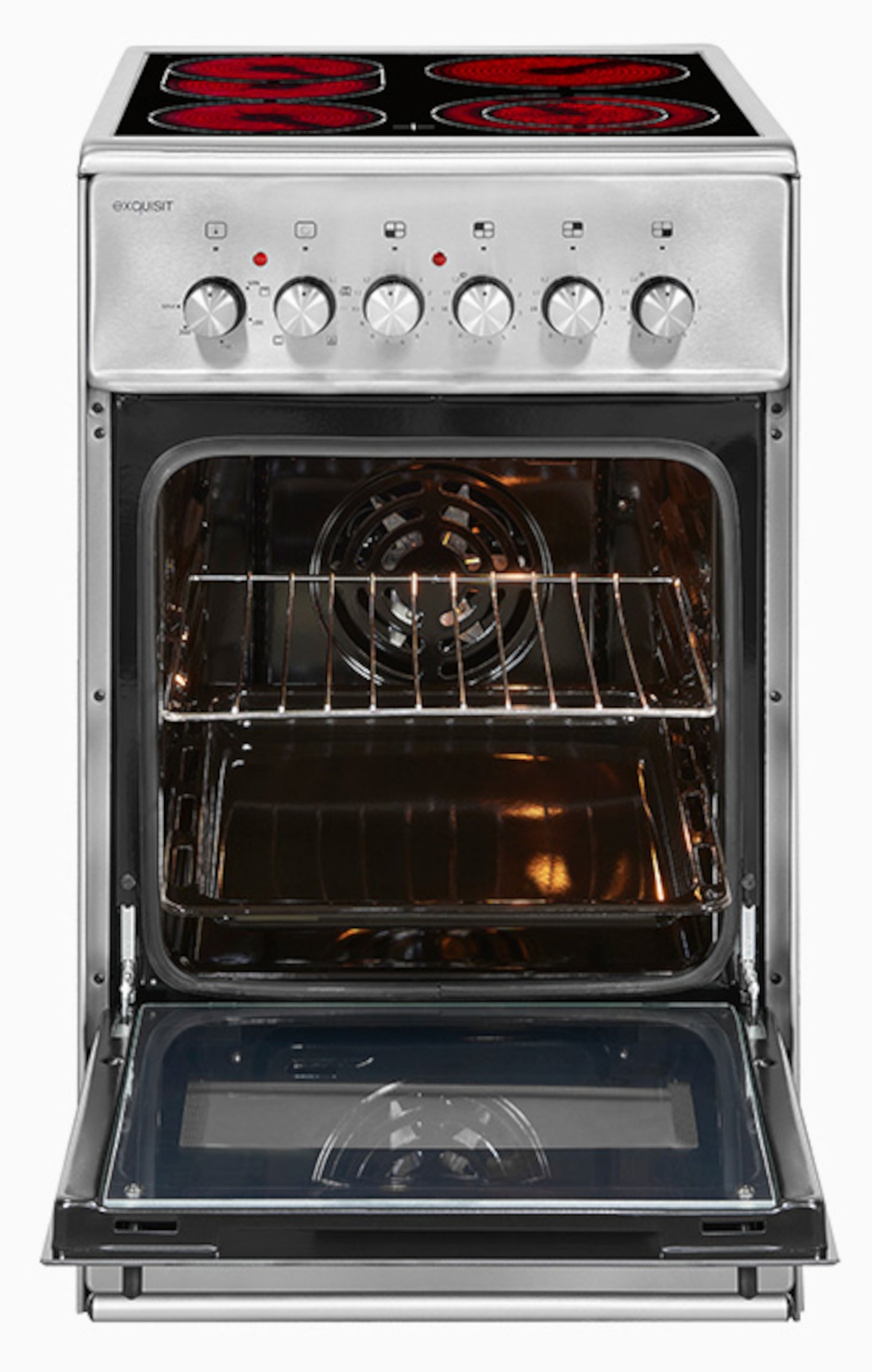 EXQUISIT ECM 5-4.1 BZ Inox Elektro Standherd / EEK: A / 4 Kochstellen / Glaskeramik