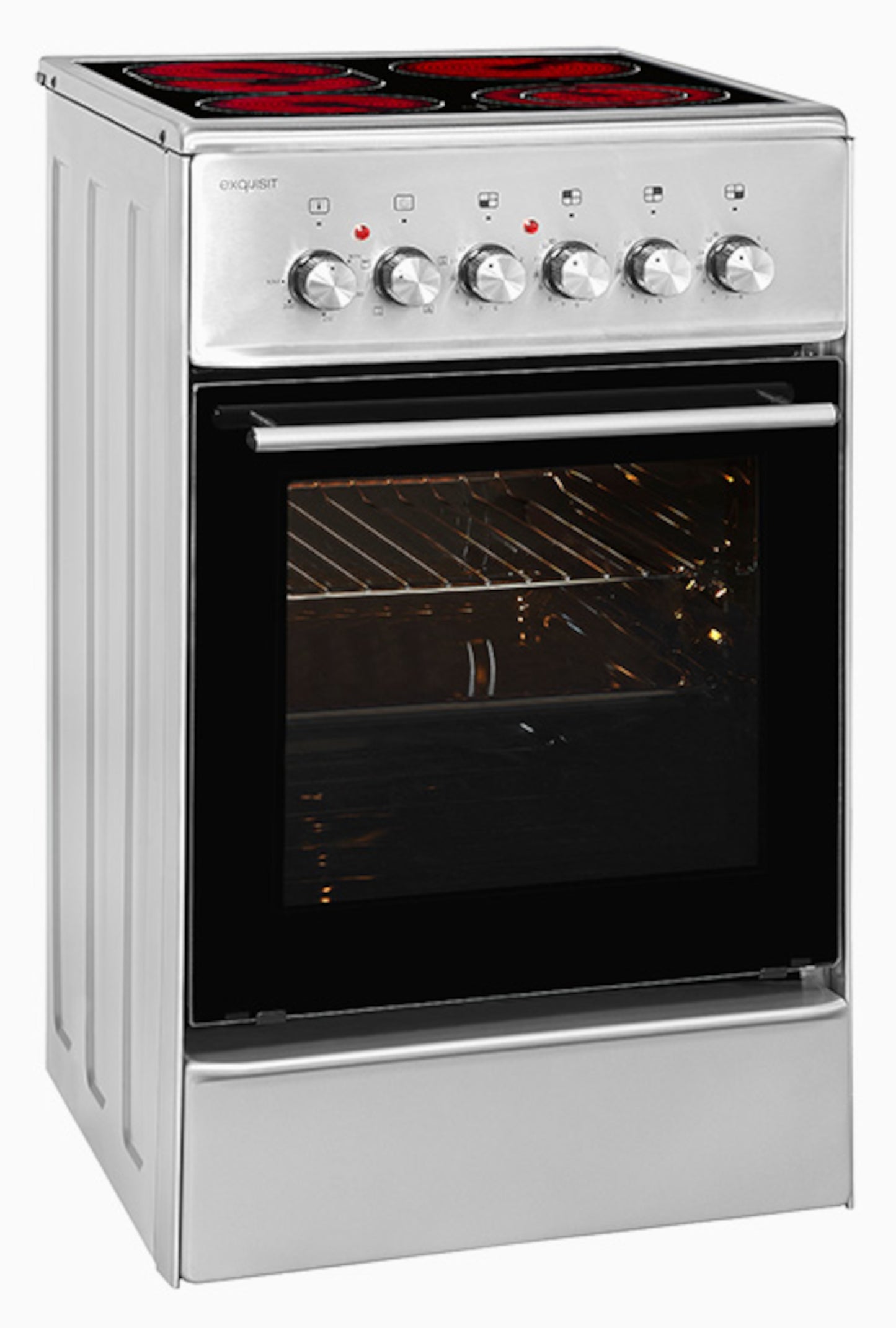 EXQUISIT ECM 5-4.1 BZ Inox Elektro Standherd / EEK: A / 4 Kochstellen / Glaskeramik