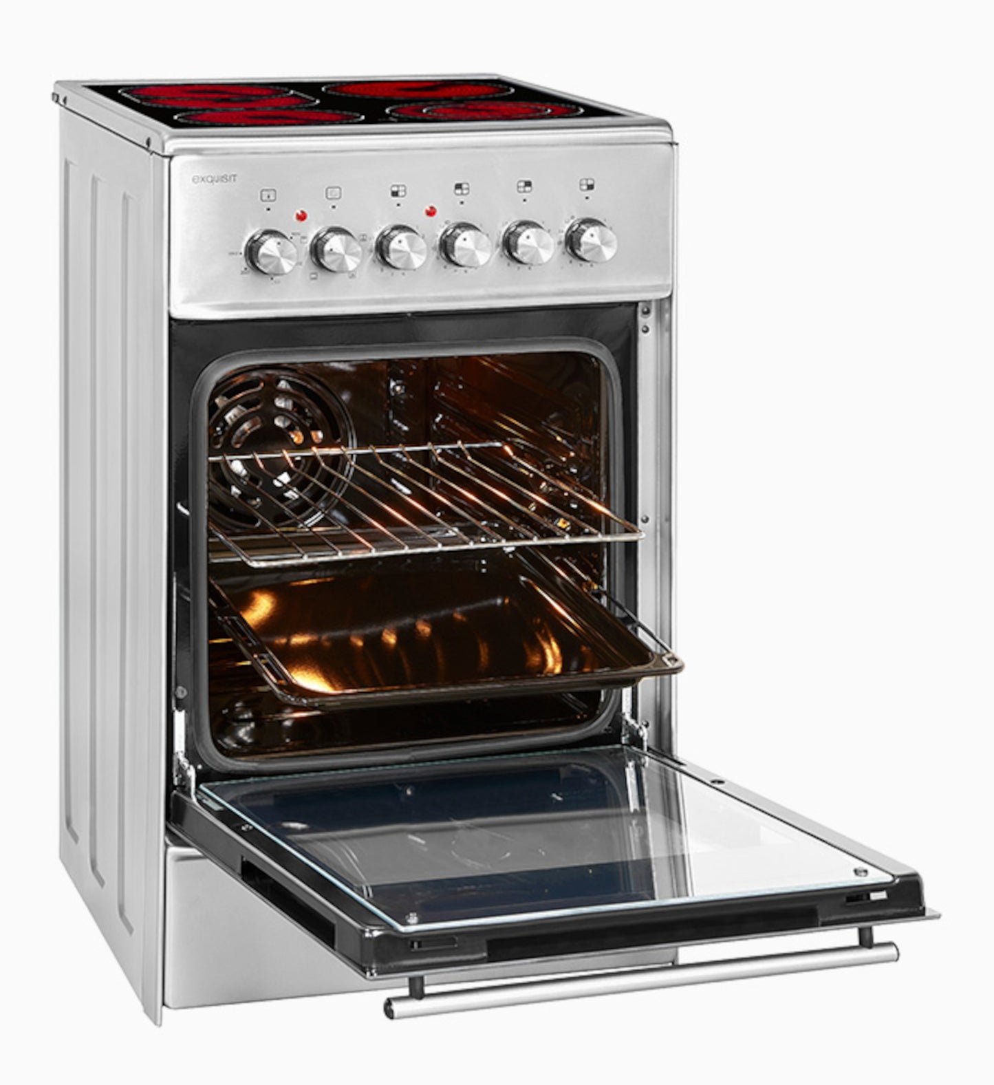 EXQUISIT ECM 5-4.1 BZ Inox Elektro Standherd / EEK: A / 4 Kochstellen / Glaskeramik