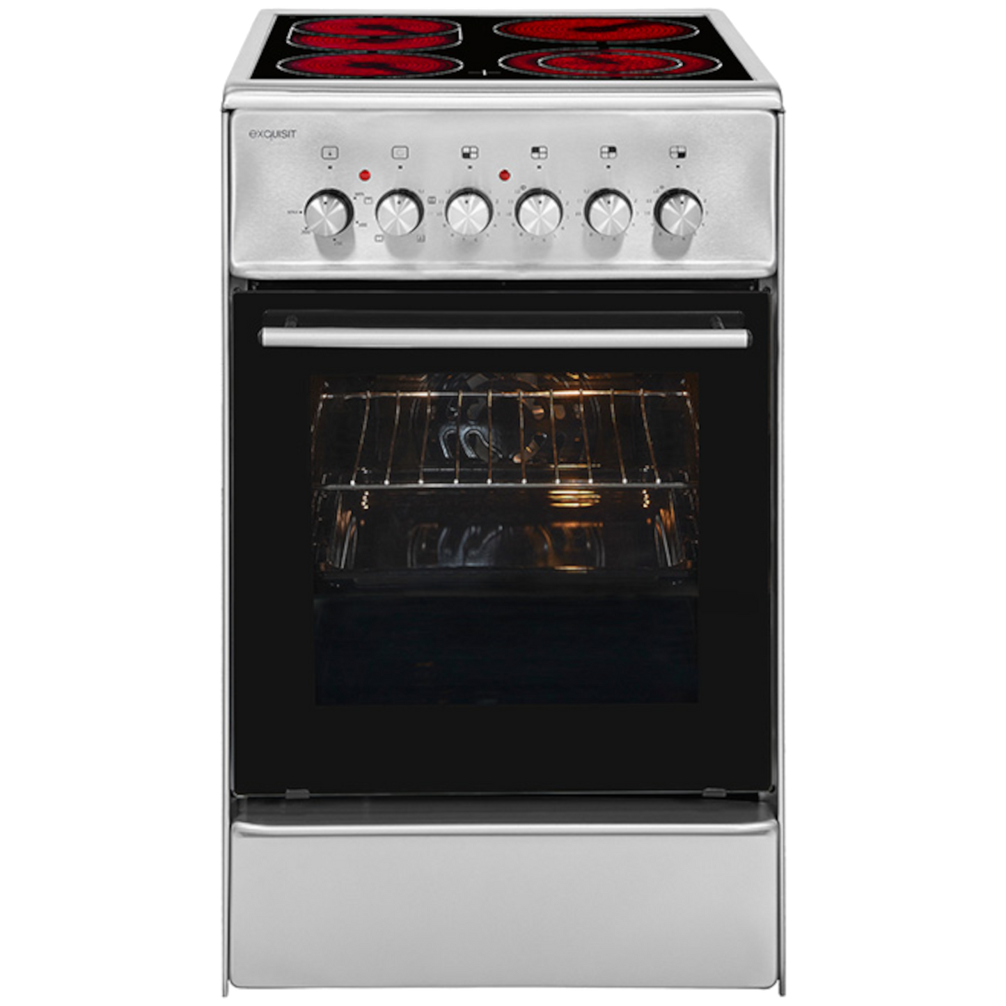 EXQUISIT ECM 5-4.1 BZ Inox Elektro Standherd / EEK: A / 4 Kochstellen / Glaskeramik