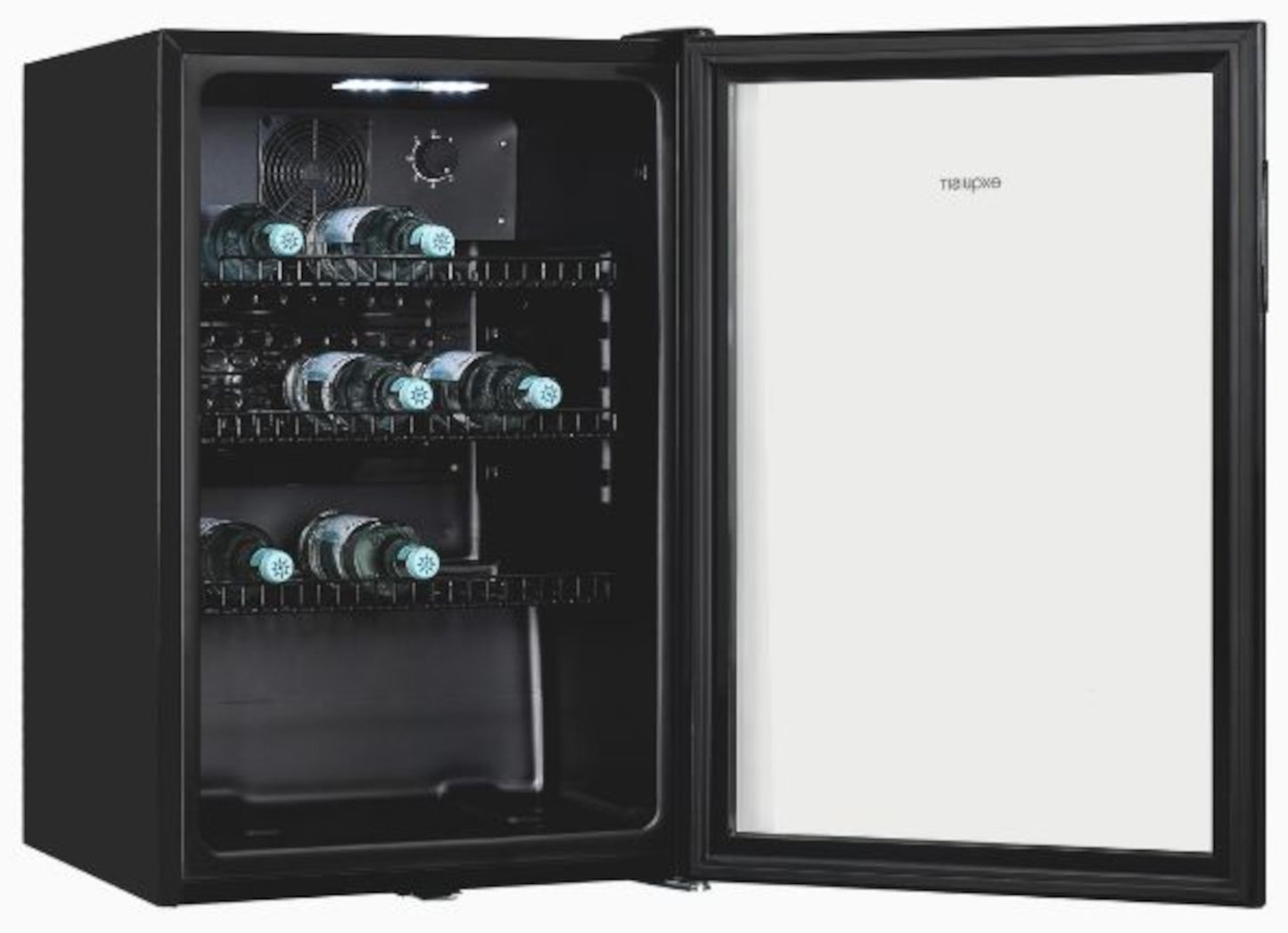 EXQUISIT GKS120-GT-160C Glastür-Kühlschrank / Getränkekühlschrank / Schwarz